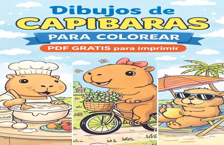 🐹 Dibujos de capibaras para colorear (PDF GRATIS para imprimir)